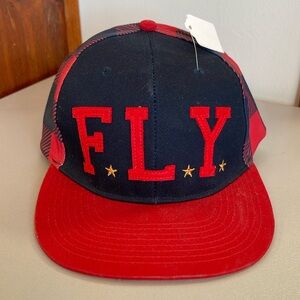 Born Fly Plaid Hat-red/navy